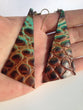 Boho chic turquoise and brown leather earrings