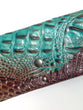 Turquoise and Brown Embossed Clutch Wallet
