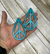 Peace Teardrop Leather Dangle Earrings